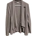 Maurice's  Solid Gray Front Button Asymmetrical Cardigan Size Large NWT Photo 3