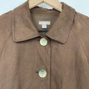 J.Jill  Silk Linen Blend Lightweight Jacket Blazer 3/4 Sleeves Brown Womens XS Photo 1