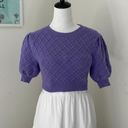 ZARA Light Purple Knit Puff Sleeve Crop Top Photo 1