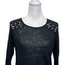 Generation Love  Women Black Long Sleeve Top Lace Up Linen Blouse Size Small S Photo 1