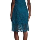 ASTR  the Label V-Neck Lace Fit & Flare Dress Teal Photo 1