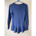 Isaac Mizrahi  Live! Women's Blue Cashmere Ruffle Hem Sweater Size XXS Photo 1