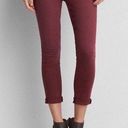 American Eagle New  Burgundy Red Raw Hem Jegging Skinny Jean Size 00 Y2K Denim Photo 0