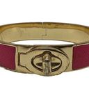 Coach  Leather Turn Lock Hinges Bangle Bracelet Photo 1