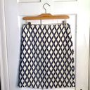 J. McLaughlin  White Navy Diamond Jacquard A-line Skirt w Side Zip NEW W-880 Sz 6 Photo 0