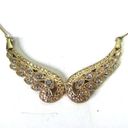 Avon NRT Gold Tone Heavenly Wings Faith Rhinestone Sparkly Necklace adjustable Photo 0