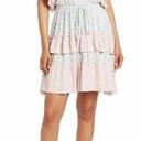 StitchDrop Mendocino Flutter Sleeve Ruffle Dress Pink Blue Small Floral Photo 0