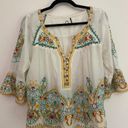 Akemi + Kin Anemi + kin Floral Embroidered 100% cotton White Blouse Size 12 Photo 1