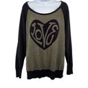 Torrid  Love Heart Knit Long Sleeve Pullover Plus Size Sweater Top 2X Olive Green Photo 1