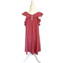 Loft NWT  Pink Ruffle Sleeve Swing Dress Photo 3