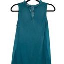 The Loft  Teal Ruffle High Neck Tie Back Tank Top Photo 5