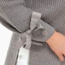 Tuckernuck  Bloggers Favorite all:row Bow Sleeve Side Slit Sweater Small Gray Photo 4