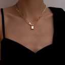 Anthropologie 18K Link Padlock Love Necklace Unworn Photo 2