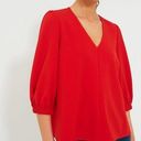 Tuckernuck  Red Hollis V-Neck Puff Sleeve Top Shirt Blouse Size S Photo 0