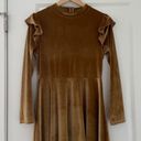 Krass&co Ivy City  Velvet La La Lady Ruffle Midi Dress Gold Photo 10