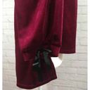 Romeo + Juliet Couture  Burgundy Velvet Cold Shoulder Open Back Tie Top Blouse Photo 5