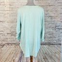 Como vintage  Womens Blouse Top Roll Tab Sleeve Button Stretch Mint Green Size XL Photo 4