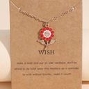 Wish Flower Make a  Fashion Necklace, Gold, Red Enamel Photo 0