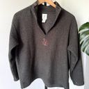 Victoria's Secret Vintage  Green Country Floral Fleece Pullover Photo 4