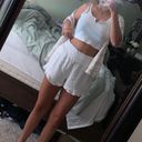 American Eagle White Top And Shorts Set Photo 3