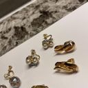 Monet Lot Of 6 Vintage Clip-on Screw On Costume Earrings Gold Tone 1 Signed  Photo 1