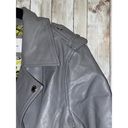 BCBGeneration  BCBG Gray Faux Leather Motorcycle Biker Moto Coat Jacket Size Smal Photo 5