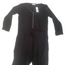 Krass&co NY &  S 3/4 Sleeve Zipper Front Pant Suit Jumper Black Viscose Stretchy Photo 3