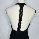 Cache  Silk Gown Dress Women's Size 8 Black Beaded Halter Neck Vintage Photo 9