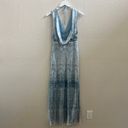 ALLSAINTS NEW $429  Blue Lace Printed Silk Maxi Slip Dress Photo 7