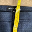 DKNY  Jeans Ponte Knit Blue Geometric Print Faux Leather Trim Women Size M Skinny Photo 7