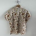 Rachel Zoe  100% Linen Collared Front Button Shirt Leaf Branch Floral Print Small Photo 3