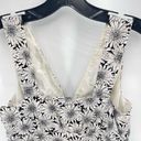 Garnet Hill  Womens Floral Dress Sleeveless 100% Cotton Lined Black White Size 8 Photo 2