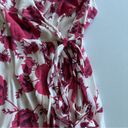 Free People  Floral Wrap Mini Dress Ruffle Cap Sleeve Tie Bow Viscose Flower EUC Photo 6