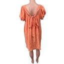 Davi & Dani NWT  Balloon Tie Elbow Sleeve Gauze Dress Lined Size SMALL Coral Photo 1