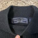 Laura Scott  Vintage 90s Cable Knit Sweater Mock Neck Black Size Medium Y2K Photo 9