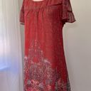 Mulberry  Silk Red Short Sleeve Mini Dress Photo 3