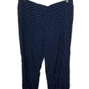 J.Jill  Women's Rayon Polka Dot Casual Pants Wide Leg Navy White Pockets Large Photo 0