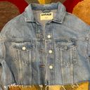 Garage Denim Jean Jacket Cropped Frayed Size Large Photo 0