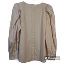 Treasure & Bond  Pink Stripe Puff Sleeve Button Back Long Sleeve Top Size M Photo 1