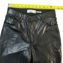 Abercrombie & Fitch  90s Straight Ultra High Rise Black Vegan Leather Womens 4 Photo 4