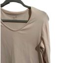 J.Jill  Women’s Medium Petite Light Pink Long Sleeve V-Neck Tee Photo 4