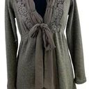 Anthropologie  A’ Reve Angora Buttons & Bow Tunic Sweater Green - Size Medium Photo 0