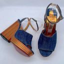 Christian Louboutin Mira Colunata 120 Denim Platform Wedge Sandal Heels 39 Photo 0