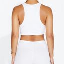 Naked Wardrobe  MICRO MODAL WHITE CROPPED KNOTTED TANK TOP LARGE Photo 1