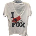 Fox Racing I ❤️  graphic tee fitted deep v-neck size Large white Photo 0