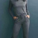 Zyia  Active Long Sleeve Jumpsuit Gray Womens Large Athleisure Loungewear Stretch Photo 0