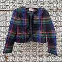 Lee Vintage Henry  Petites Christmas Holiday plaid crop blazer Photo 0