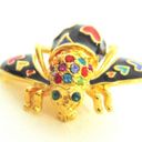 Joan Rivers NEW  Pave Crystal BEE PIN Brooch HEARTS Lots Of Love Black Enameled! Photo 4