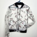 Disney  Parks Mickey Mouse Rain Bomber Jacket Transparent Frosted Size Small NEW Photo 0