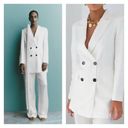 ZARA NWT  Bloggers Fave Double Breasted Satin Blazer M Cream Photo 1